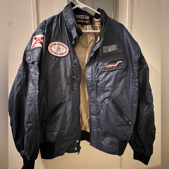 Men’s USA vintage Style Auto Jacket with Patches Size XL